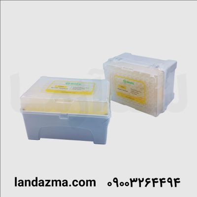 سر سمپلر λ10 - 100 استریل فیلتردار زرد داخل رک DNAse/RNAse Free
